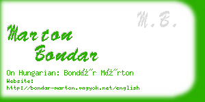 marton bondar business card